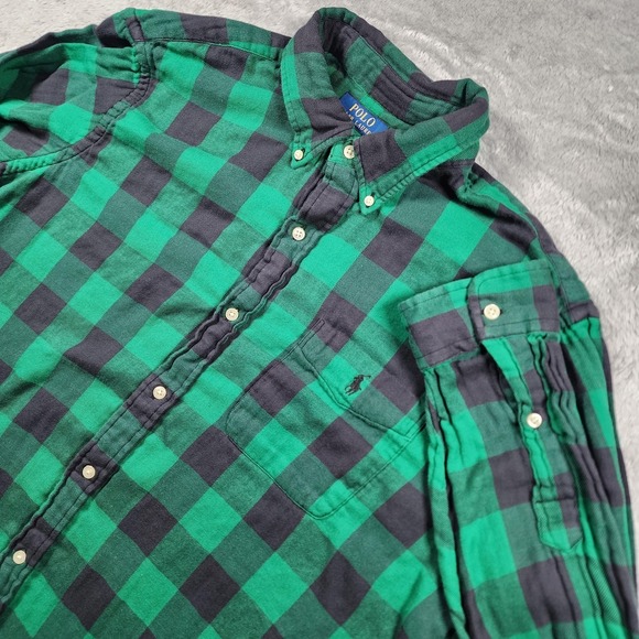 Polo Ralph Lauren Other - Polo Ralph Lauren‎ Shirt Mens XL Green Black Buffalo Plaid Flannel Long Sleeve